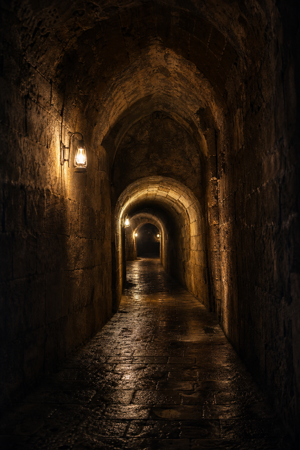 Underground Crusader tunnel beneath Akko Old City